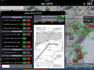 The latest release of WingX Pro allows you to quickly add instrument approach waypoints to your flight plan.