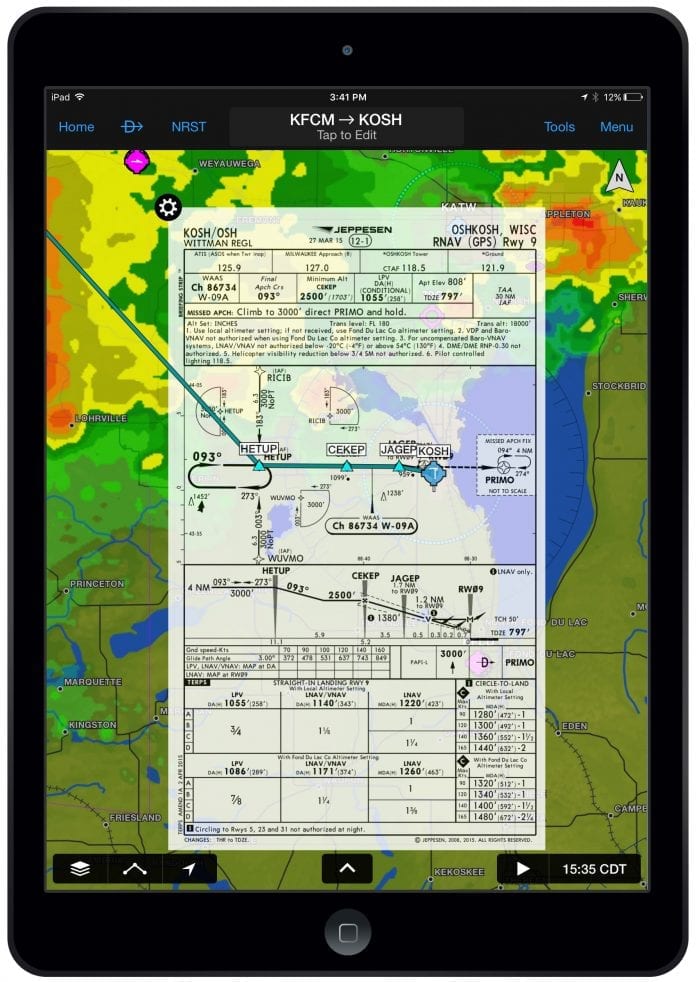 Garmin Pilot app adds Jepp charts and new wireless capabilities iPad