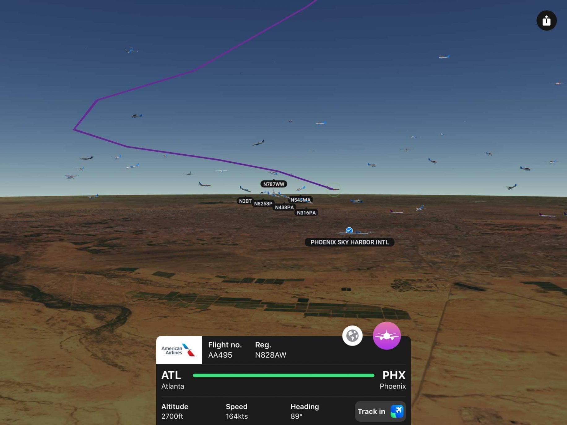 Plane Finder 3D app adds augmented reality aircraft view - iPad Pilot News