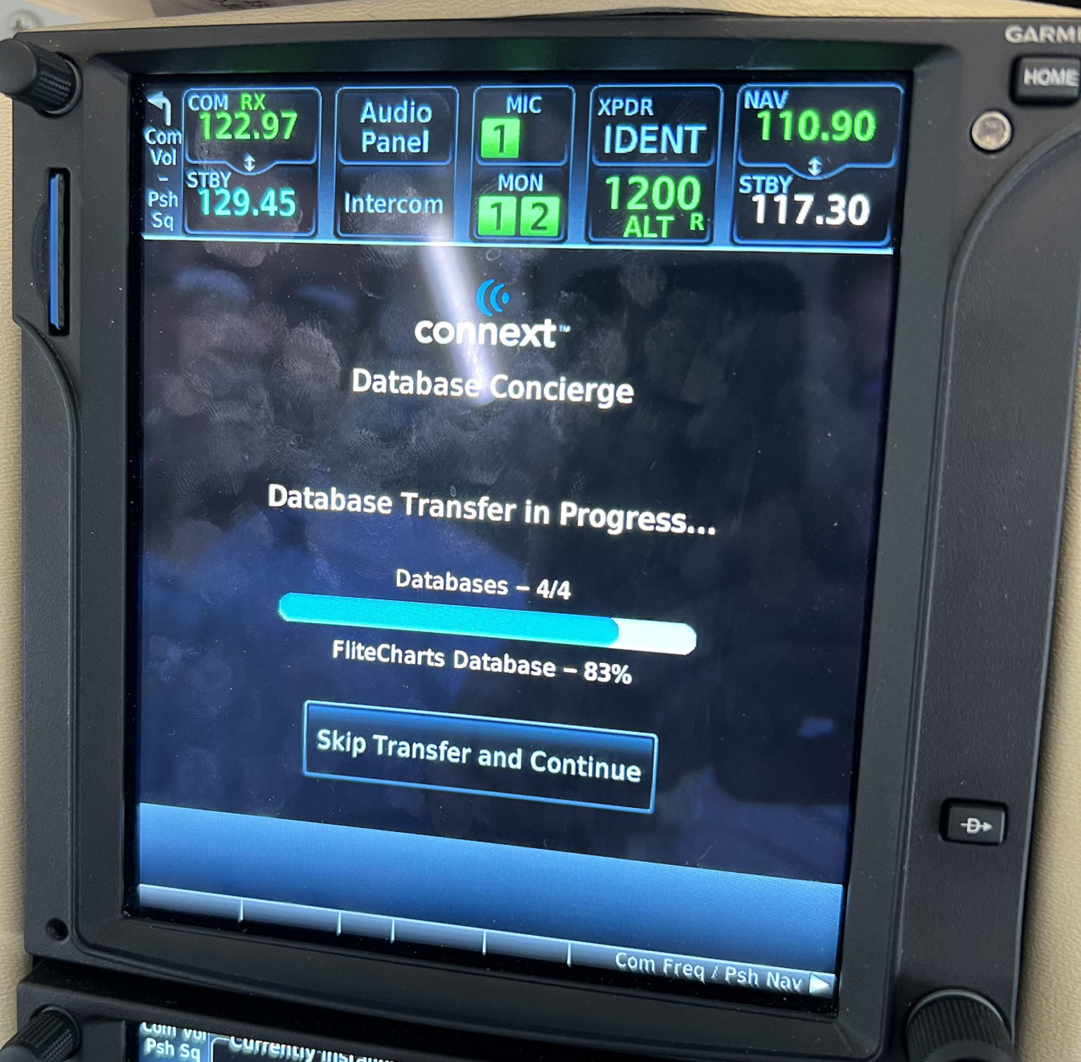How to wirelessly update panel avionics with Garmin Database Concierge