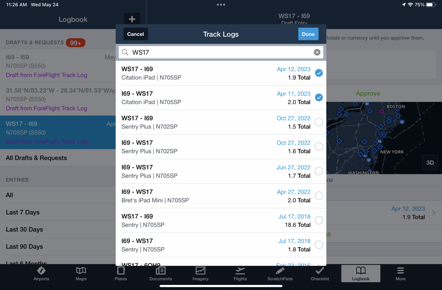 ForeFlight’s latest update adds airport comments and logbook
